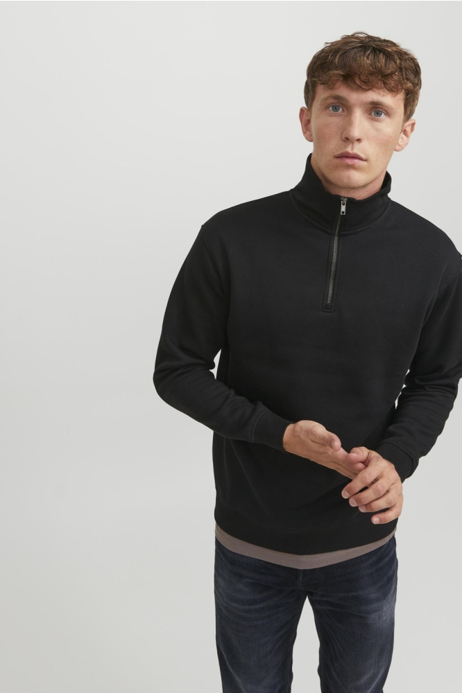 JJEBRADLEY SWEAT HALF ZIP NOOS 12250747 Black